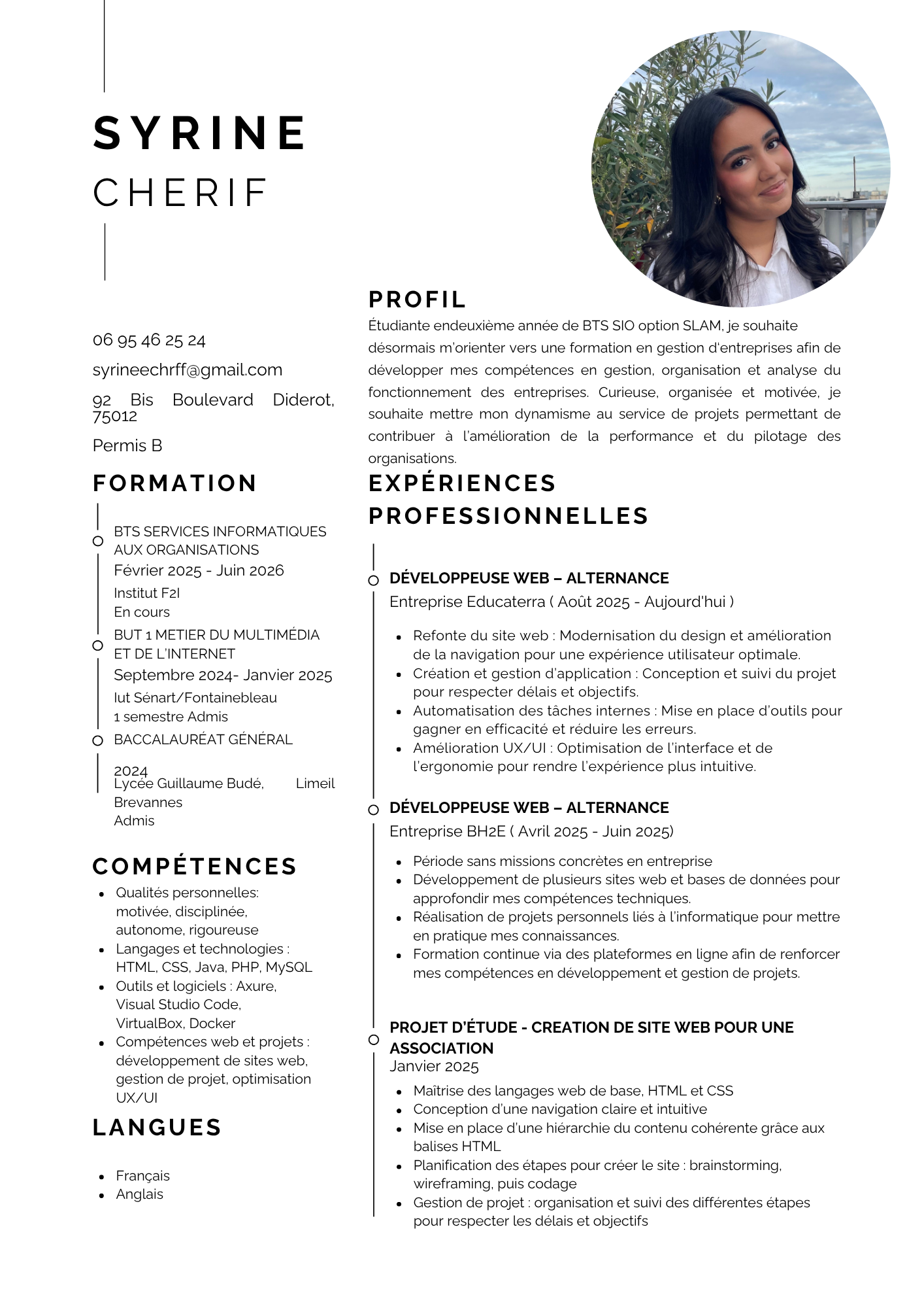 Aperçu du CV